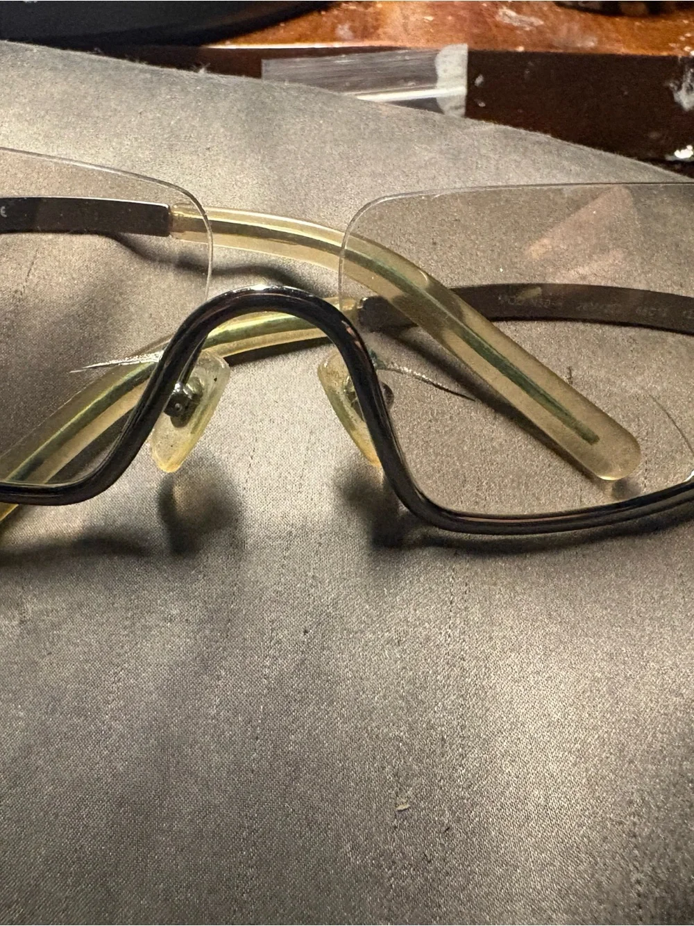 Versace Women's Gray Gradient Rimless Sunglasses with Gold Accents